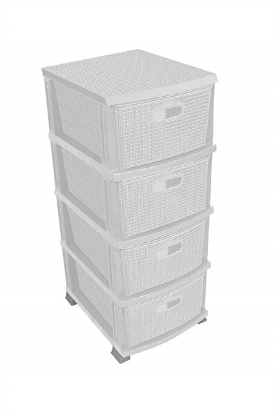 Sağlam SAĞLAM 213 ÖRGÜ KOMİDİN BEYAZ Rattan Çekmeceli Komidin Sebzelik