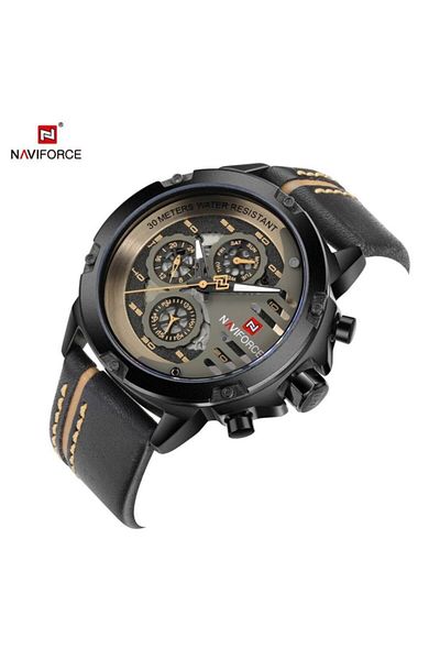 Naviforce Leather Band Inner Functions Active Digital/Analog Men Wrist Watch E.Nvf.K.002