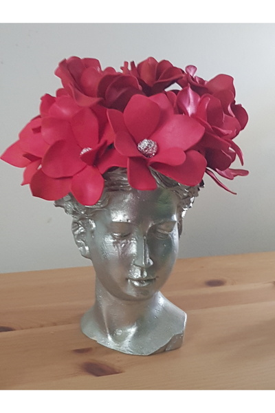 Arose Helen Kadın Saksı Vazo Çiçekli Arajman ile