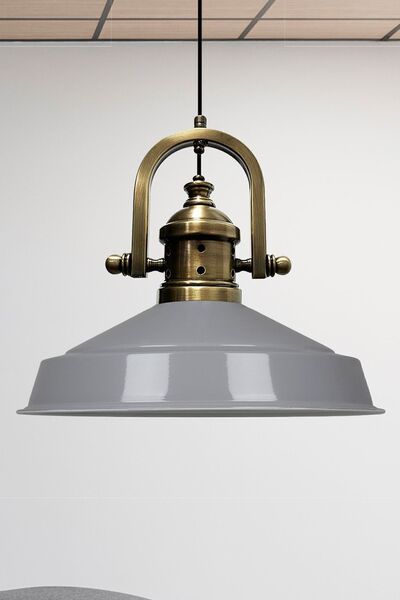 Bamyum Asletl-Marine Industrial Vintage Hängelampe  40 cm, Grau Metall Pendelleuchte