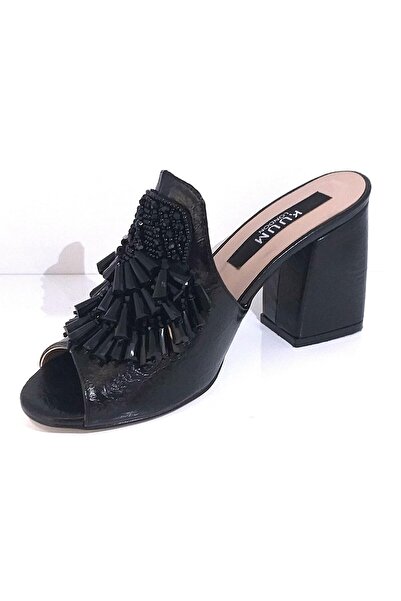 Kuum K1021249 Дамски чехли с ток с камъни