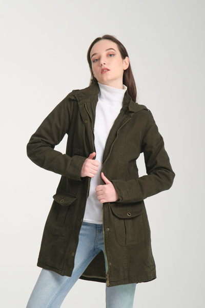 Pitti Khaki Women's Coat - 70326 Model