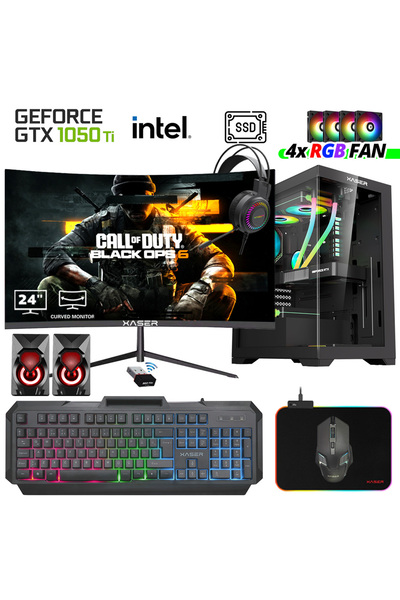 XASER Xsr1024 İ5 7400 32gb Ram 512gb Ssd 4gb Gtx1050 Ti Ekran Kartı 24" Curv...