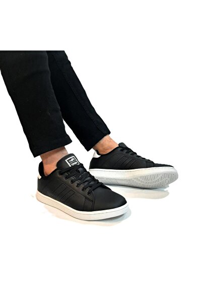 Jump 15306-15307 Siyah-Beyaz Düz Taban Rahat Spor Ayakkabı