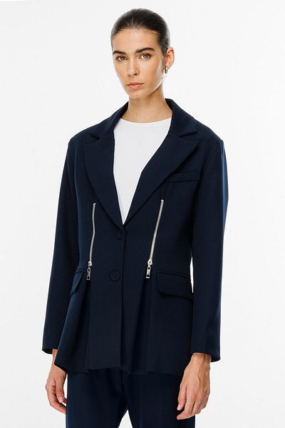 Hooopstore Jachetă bleumarin - Detaliu cu fermoar