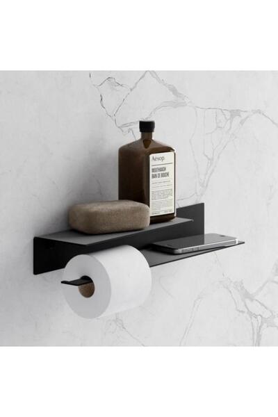 MAVİ TREND Suport pentru role de șervețele WC pentru baie cu raft decorativ d...