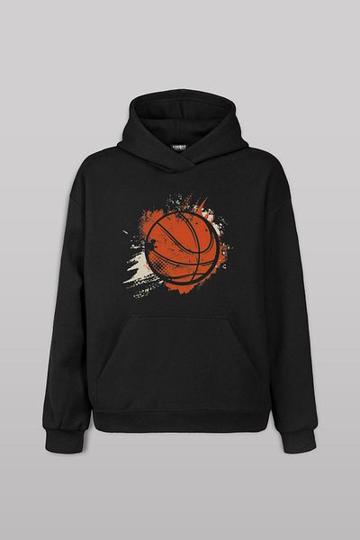 Kendim Seçtim Unisex Hooded Hoodie - Basketball Vintage Grunge Retro Ballfront Printed Sweatshirt
