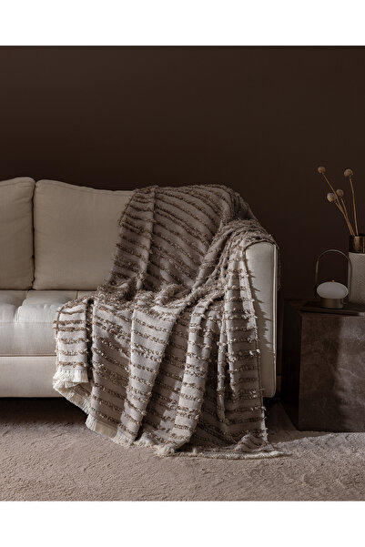 Madame Coco Beige Farbe Féérie Sofa Shawl
