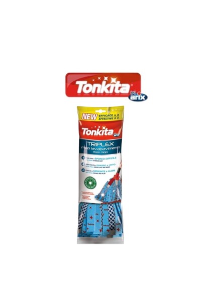 Tonkita ممسحة ثلاثية للأرضيات TK024R – ممسحة فائقة الامتصاص مع معالجة مضادة ل...