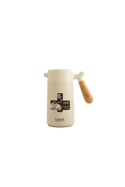 SHAHA STAINLESS STEEL V.F.WOODEN HANDLE 1.4L WHITE