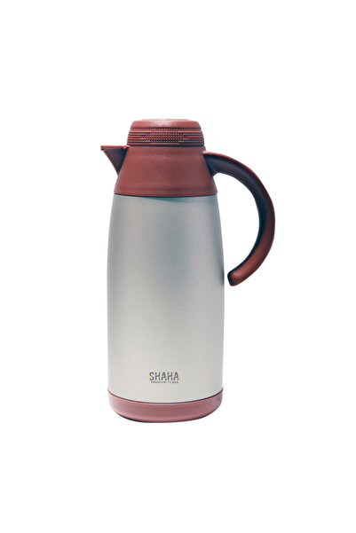 SHAHA قارورة من الفولاذ المقاوم للصدأ سعة 1.1 لتر بلون بني لؤلؤي