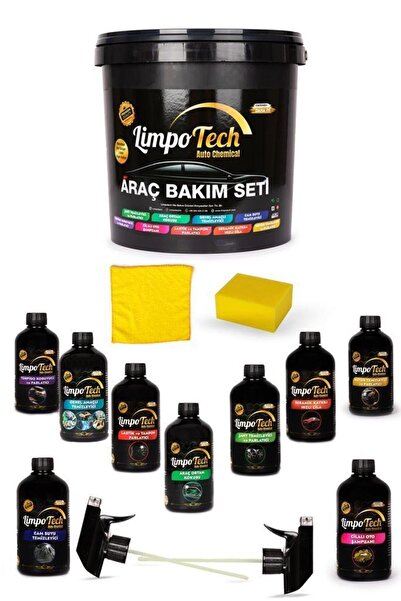 LİMPO TECH Araç Oto Bakım Seti Kampanyalı Oto Bakım Araba Yıkama Temizlik Seti 13'lu