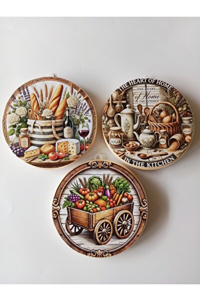 ZeyMin Art Mutfak Temalı 3 lü Duvar Süsü