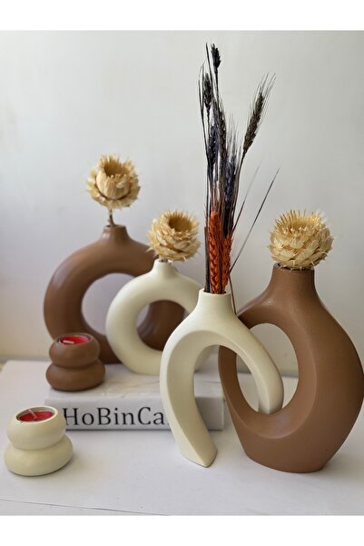 BLANJ sevgili vazo set dekoratif halka mumluklu set