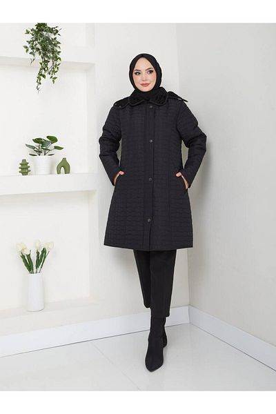 MODA Quilted 90 cm Coat - Fabric Cap0001