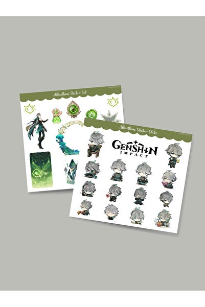 MiniThingsArt Genshin - Alhaitham 2'li Sticker Seti Parlak Kağıt