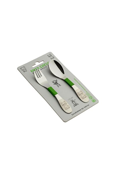 Demir Çeyiz Çocuk Paslanmaz Çelik Çatal Kaşık Seti Astronot Desenli (1 KAŞIK ...