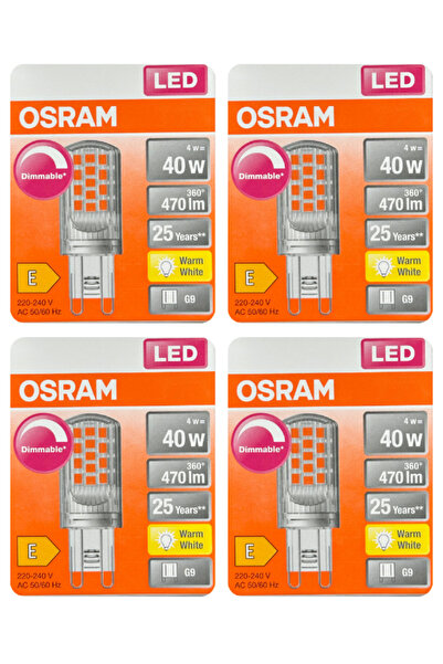 Osram 4W (40W) 2700K (Sarı Işık) G9 Duylu Dim Edilebilir Led Kapsül Ampul (4 ...