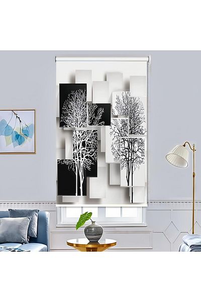 COOYA Blackout Roller Blind,Geometry Pattern,Heat and UV Protection,Suitable for Bedroom,150cmx200cm