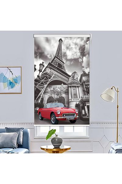 COOYA Blackout Roller Blind,Architectural Pattern,Heat and UV Protection,Suitable for Bedroom,150cmx200cm