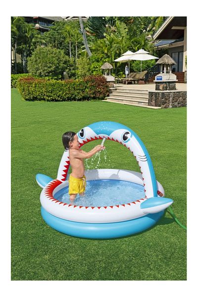 BESTWAY ® 64" x 50" x 36"/1.63m x 1.27m x 92cm Sharktastic Sprinkler Play Pool