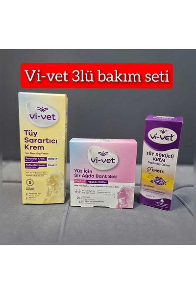 Vi-vet 3Shape Care Set: Poetic Waxing Strip, 24Shape for Face, Hair Lightening Cream and Hair Removal Cream