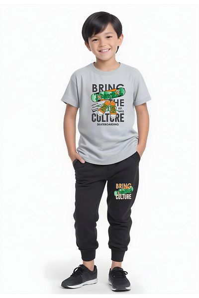 FYK KİDS Boy's Season Bring Printed Bottom-Top Suit