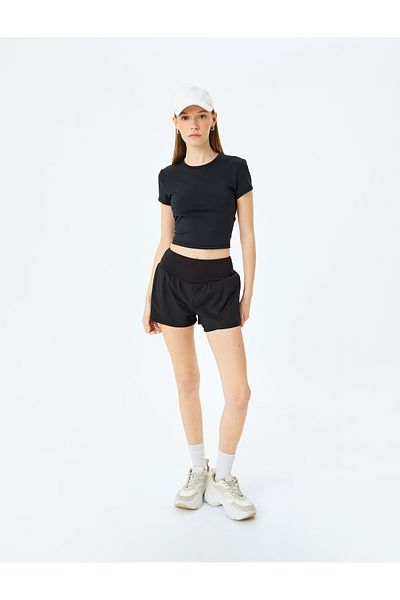 Koton Tricou sport slim cu mânecă scurtă cu decolteu triplu