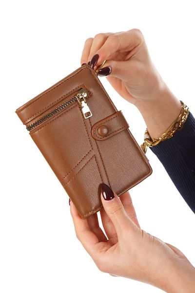 Newish Brown Stylish Fashion - Multifunctional Women's Wallet Holder and Card Holder