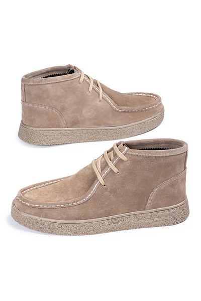 SELİN SOYLU Genuine Leather Lace-Up Men's Casual Boots