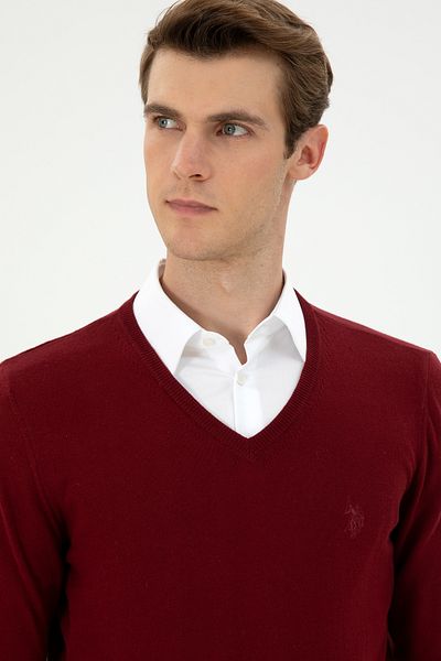 U.S. Polo Assn. Men's Burgundy Basic Sweater 50294764 -Vr014