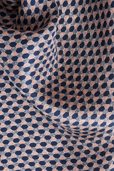 ALTINYILDIZ CLASSICS Erkek Bej-Lacivert İpek Mendili