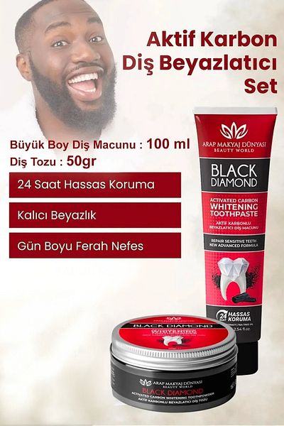 Arap Makyaj Dünyası Activated Carbon - Teeth Whitening Set