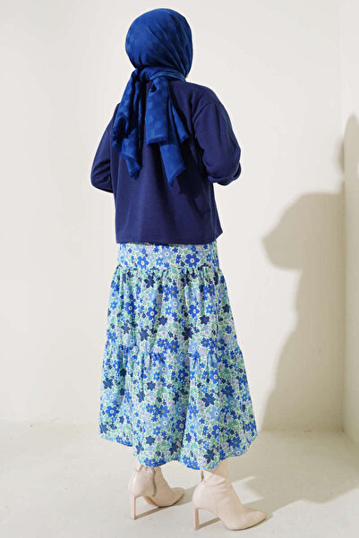 VOLT CLOTHİNG Damen-Doppelset mit Blumenmuster und Rock