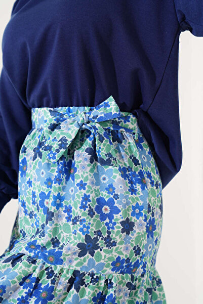 VOLT CLOTHİNG Damen-Doppelset mit Blumenmuster und Rock