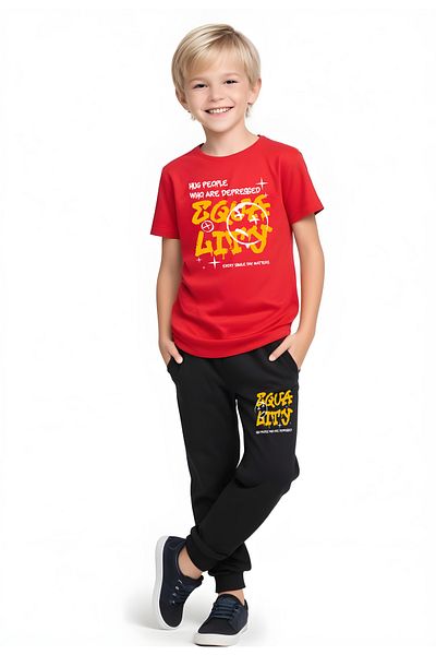 FYK KİDS Boys Seasonal Equa Printed Bottom-Top Suit