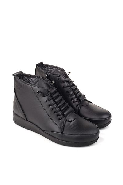 Walkenzo 4290 Genuine Leather Fur Orthopedic Thermo Sole Mother Boots