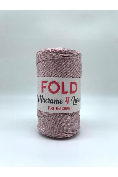 FOLD Ασημί Πολυεστέρας Μακραμέ Νο:4 Ροζ 072 Πολυεστέρας Μακραμέ Σχοινί 2 Mm - 200 gr -230 M Supla Rope Bag Rope