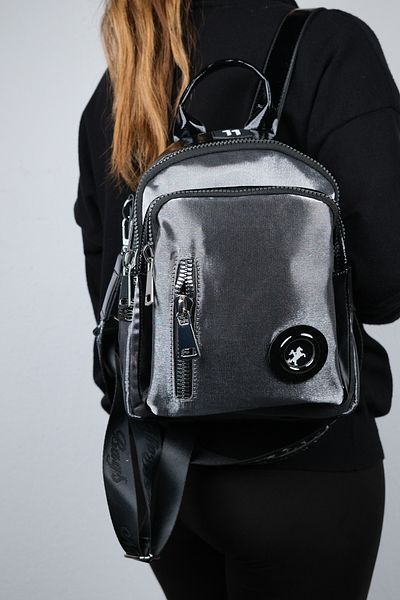 Luvi Strohgrauer Glitzer-Damenrucksack