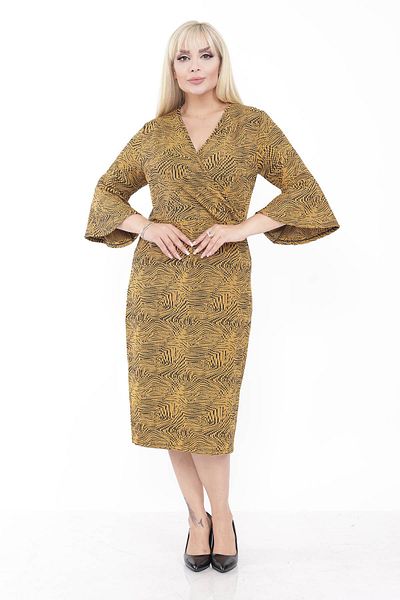 modayız Flounce Sleeve Patterned Plus Size Dress 30a-2239
