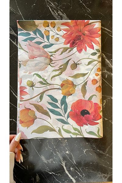 Hayal.kirtasiyesi New Year's Gift Package - Patterned Plush Paper 50 Pcs, 50X70 cm