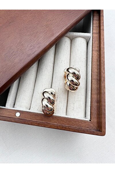 Jerie Kalın Bombeli Orta Boy Burgulu Halka Küpe