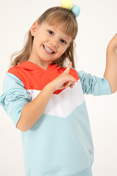 U.S. Polo Assn. Kız Çocuk Su Yeşili Kapüşonlu Sweatshirt 50296288-VR083