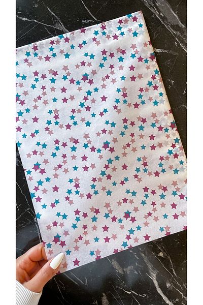 Hayal.kirtasiyesi Patterned Plush Paper 50 Pieces Advantage Pack 50X70 cm Patterned Plush, Valentine's Day Gift Package