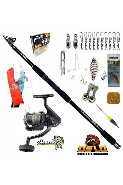 Okuma Revenger Rv-55 Oslo Black Fight 360cm 100-200gr Profesyonel Surf Sazan Kıyı Olta Takımı Seti