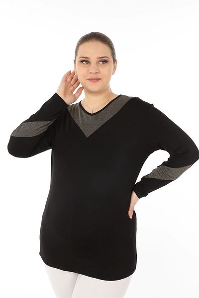 modayız Glitter Detailed Plus Size Blouse 29b-1753
