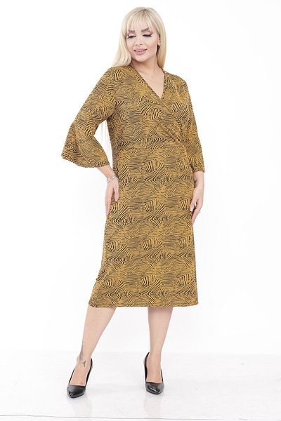 modayız Flounce Sleeve Patterned Plus Size Dress 30a-2239