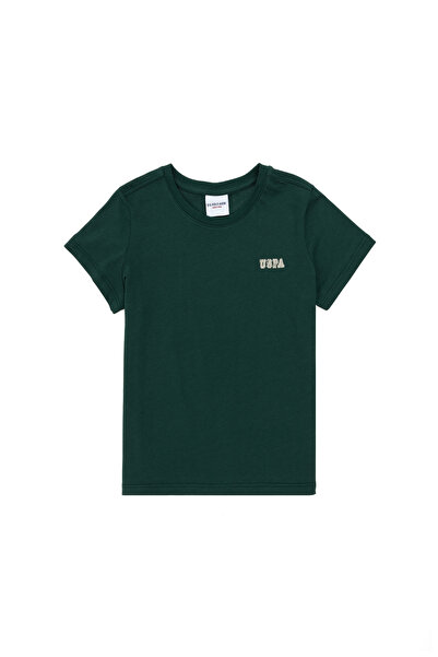 U.S. Polo Assn. Erkek Çocuk Koyu Yeşil Bisiklet Yaka Tişört 50298086-VR079