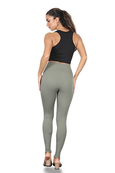 LADY THERMAL. Fitilli Yüksek Kemerli İçi Şardonlu Termal Tayt