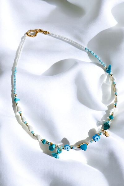 PETEK AKSESUAR MURANO FLOWERY HEART NECKLACE